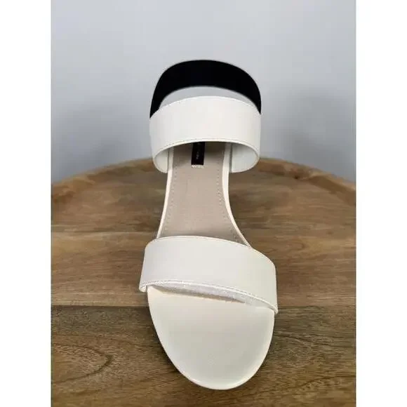 French Connection Women's Dakota Block Heel Sandals White/Black Size 9.5 NWB - Picture 7 of 14